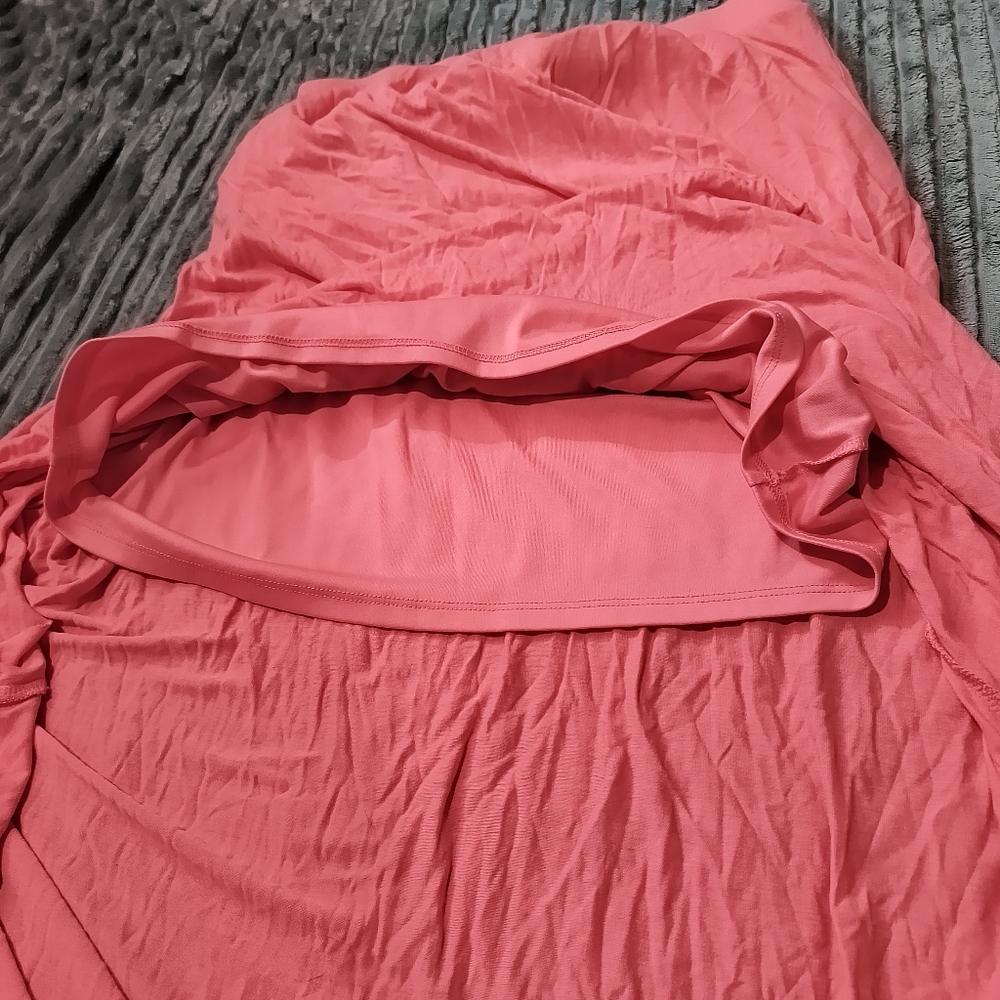 Lauren Conrad Pink Coral Hi Lo Midi Skirt Sz Med Flowy Y2K Fairy Whimsical - Picture 3 of 9
